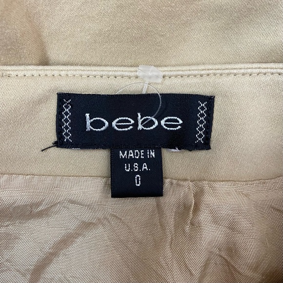Bebe Pencil Skirt Size 0 Tan Pockets Stretch - Picture 4 of 6